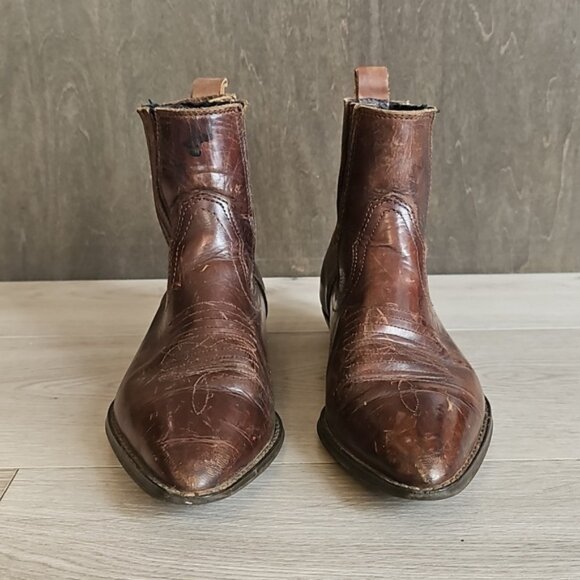 Vintage Ranchero Western Heritage Leather Ankle Cowboy Cowgirl Boots Size 7 - Picture 5 of 14